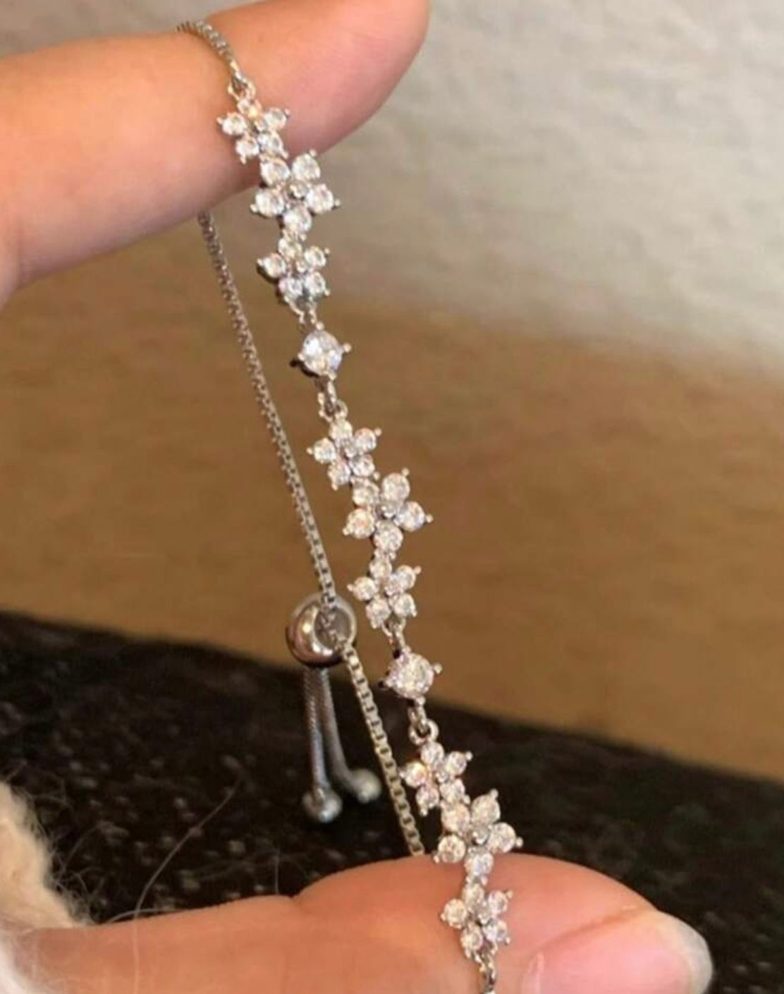 Diamond flower bracelet