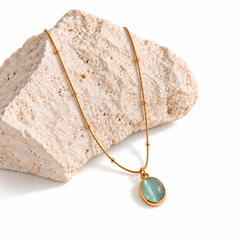 Cat Eye Necklace - Sea Blue